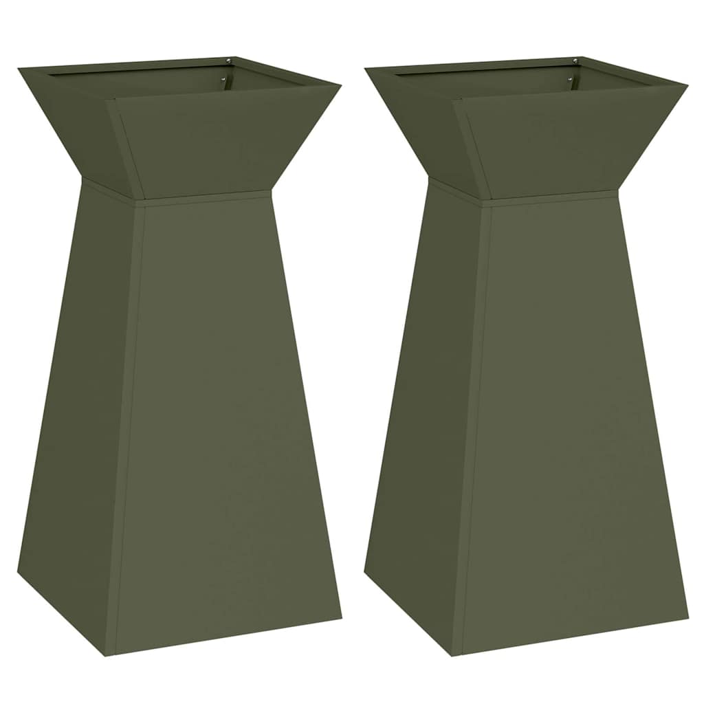 Vaso a Pilastro 2 pcs Oliva 35 x 35 x 73 cm