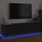 Mobile TV Rovere Nero 180 x 38 x 49 cm Legno multistrato