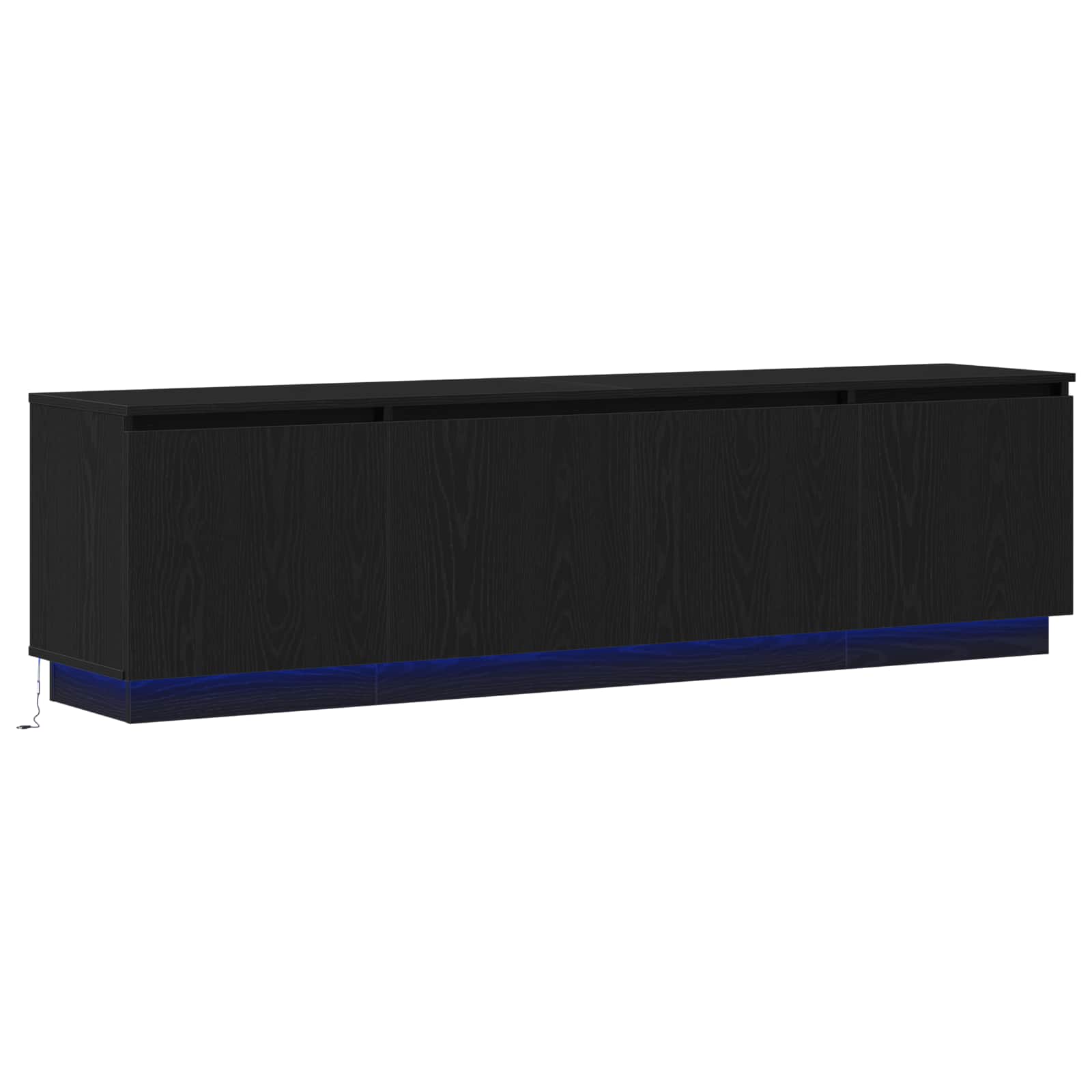 Mobile TV Rovere Nero 180 x 38 x 49 cm Legno multistrato