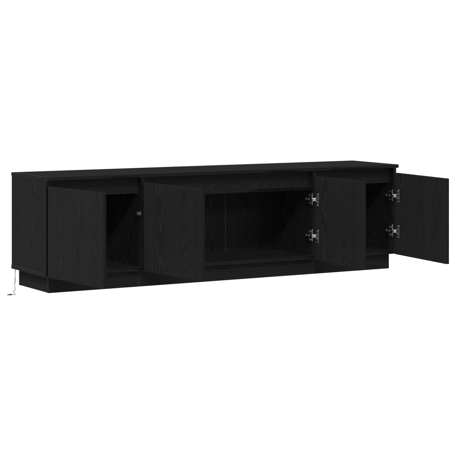 Mobile TV Rovere Nero 180 x 38 x 49 cm Legno multistrato