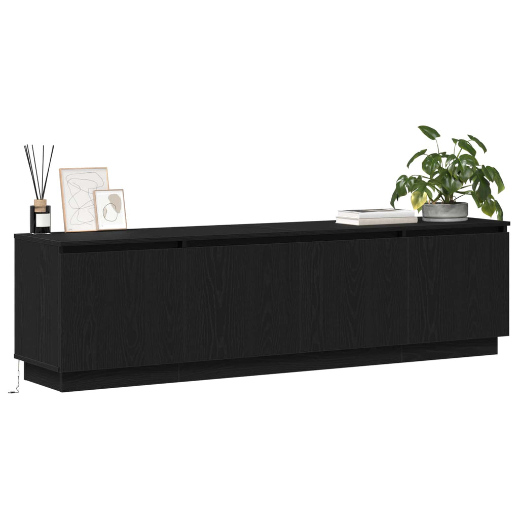 Mobile TV Rovere Nero 180 x 38 x 49 cm Legno multistrato