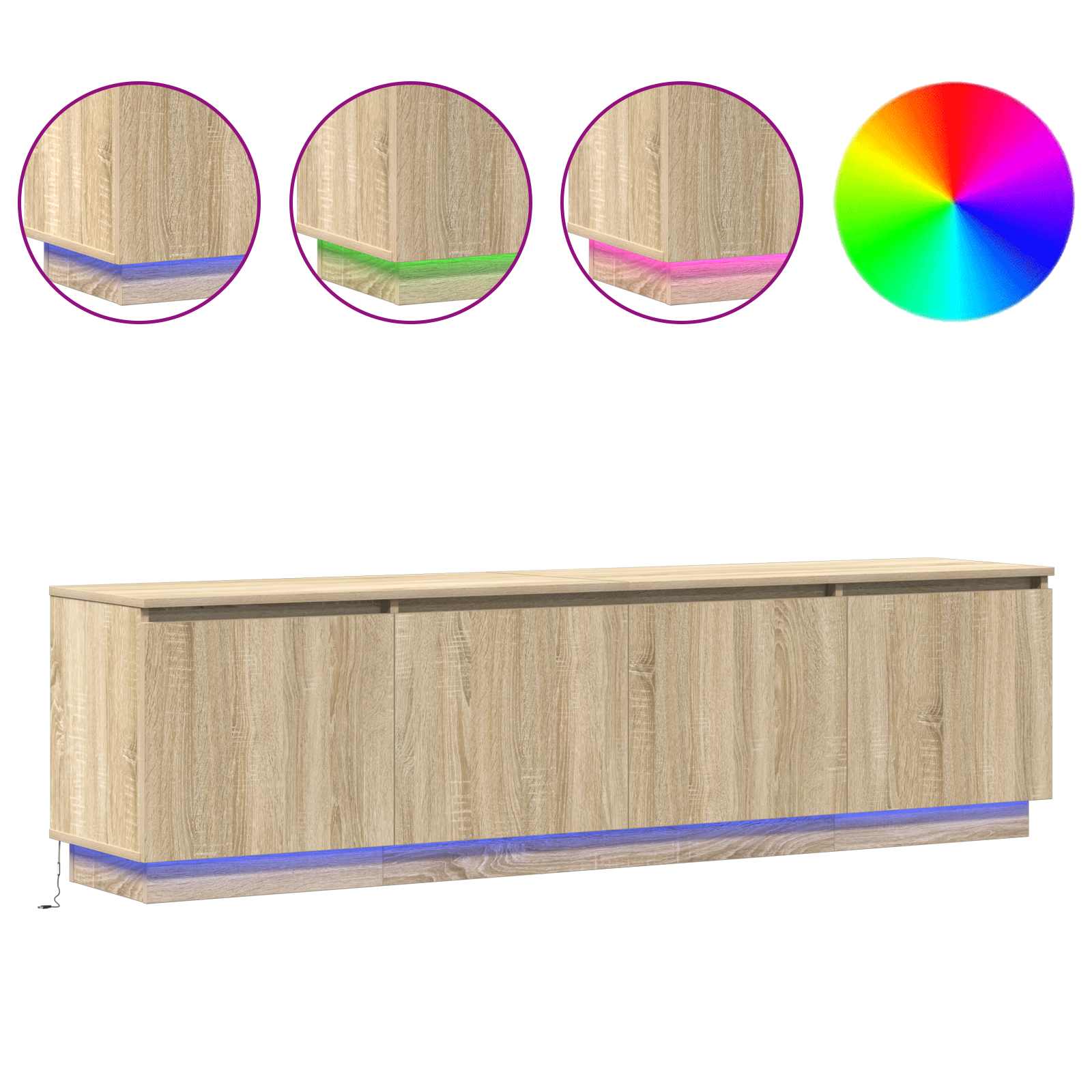 Mobile TV Rovere Sonoma 180 x 38 x 49 cm Legno multistrato
