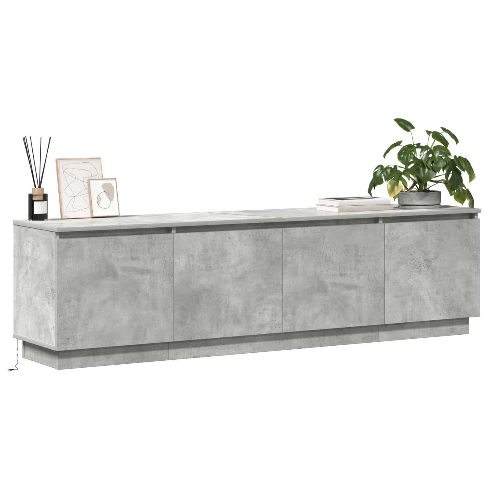 Mobile TV Grigio cemento 180 x 38 x 49 cm Legno multistrato