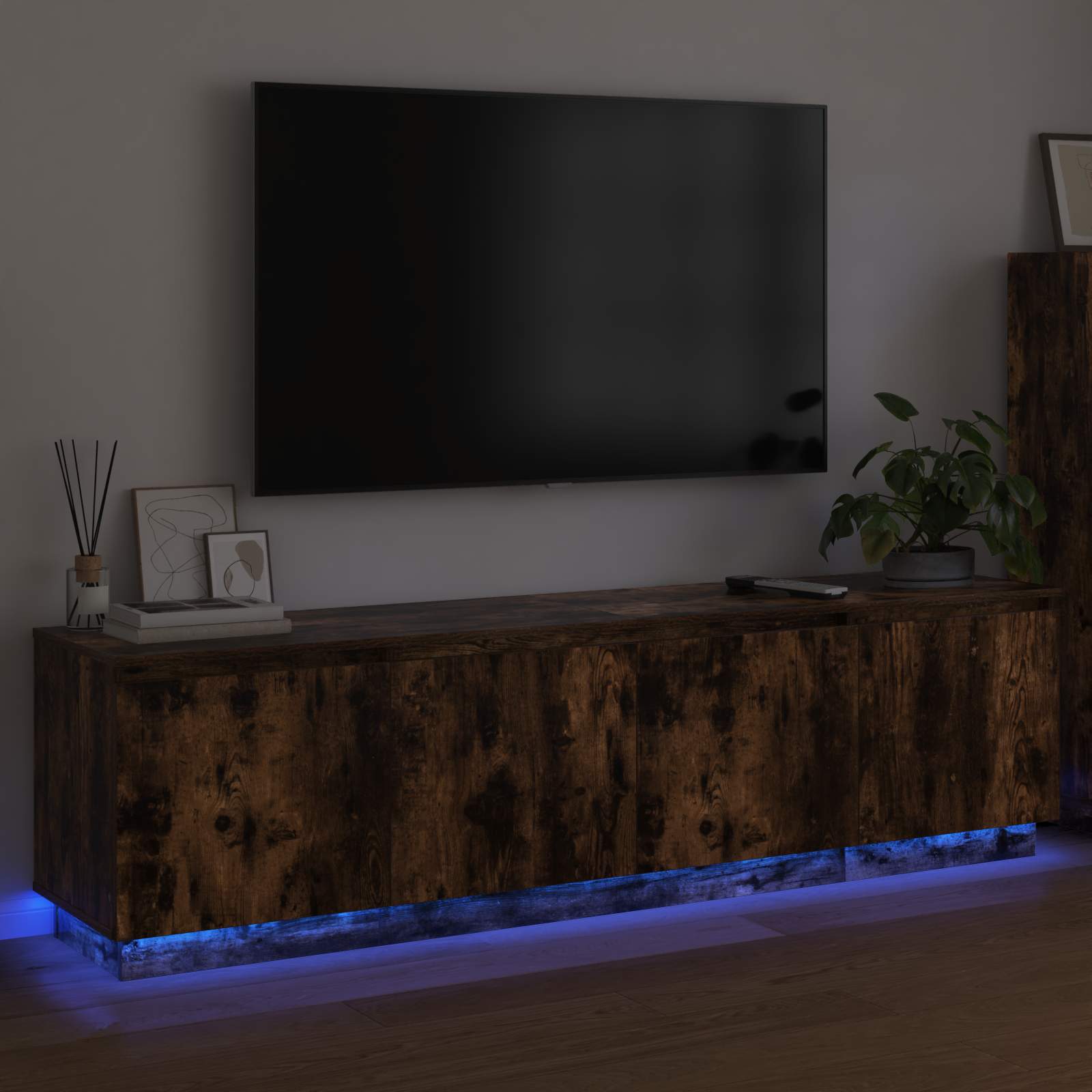 Mobile TV Rovere fumé 180 x 38 x 49 cm Legno multistrato