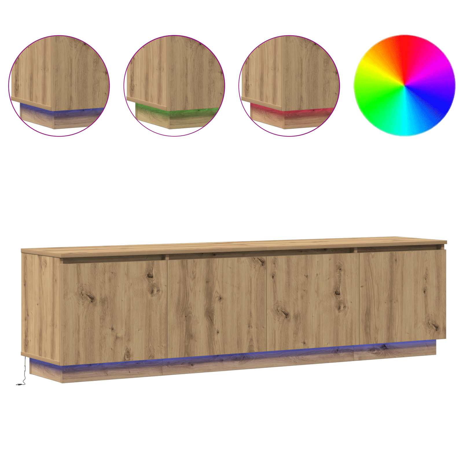 Mobile TV Rovere artigianale 180 x 38 x 49 cm Legno multistrato