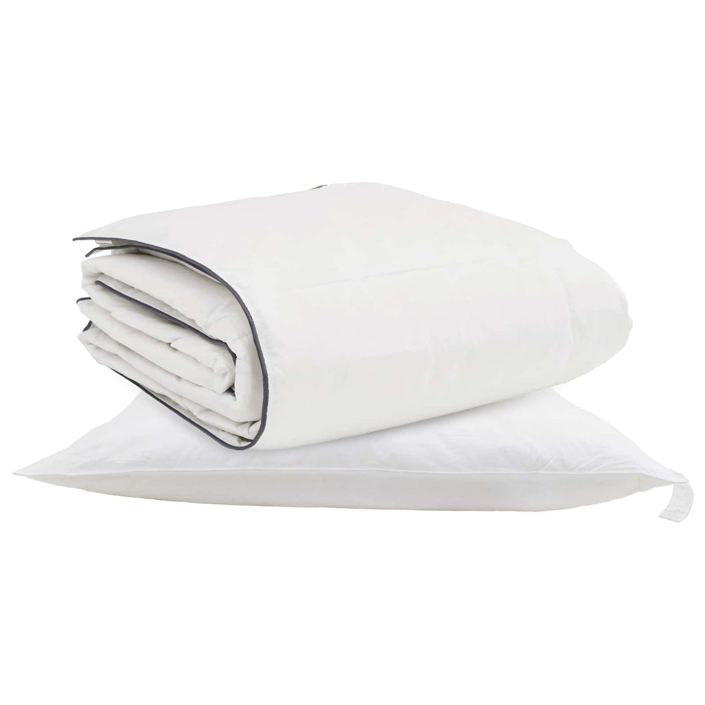 Duvet Invernale con cuscino 2 pcs Bianco Piuma d'anatra