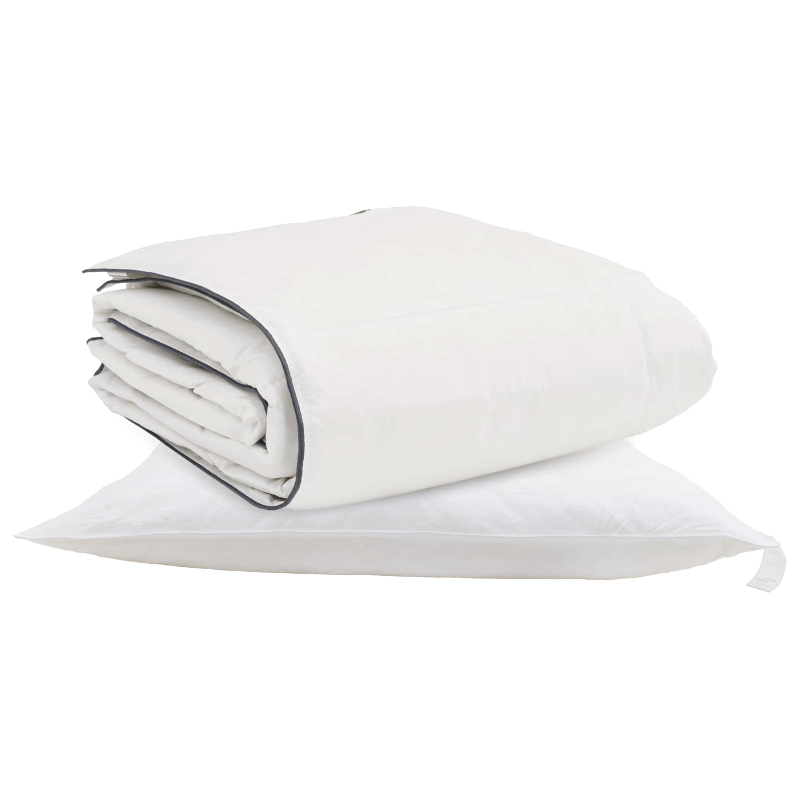 Duvet Invernale con cuscino 2 pcs Bianco Piuma d'anatra