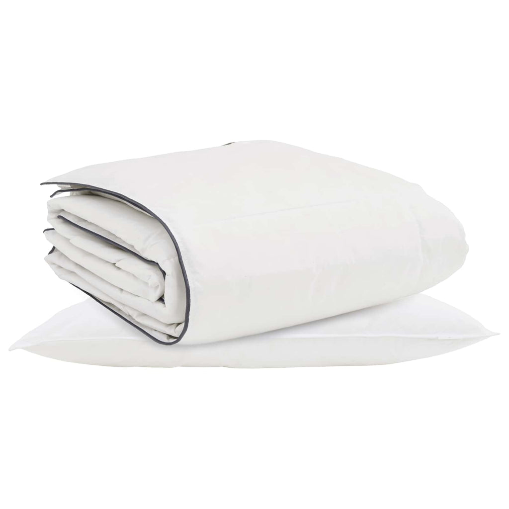 Duvet Invernale con cuscino 2 pcs Bianco Piuma d'anatra