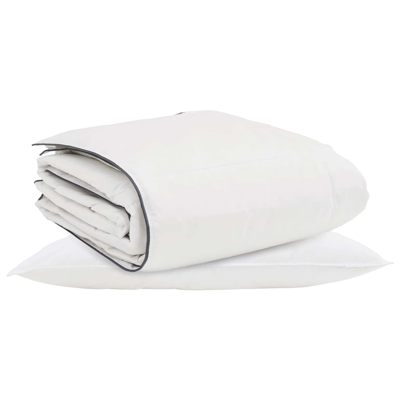 Duvet Invernale con cuscino 2 pcs Bianco Piuma d'anatra