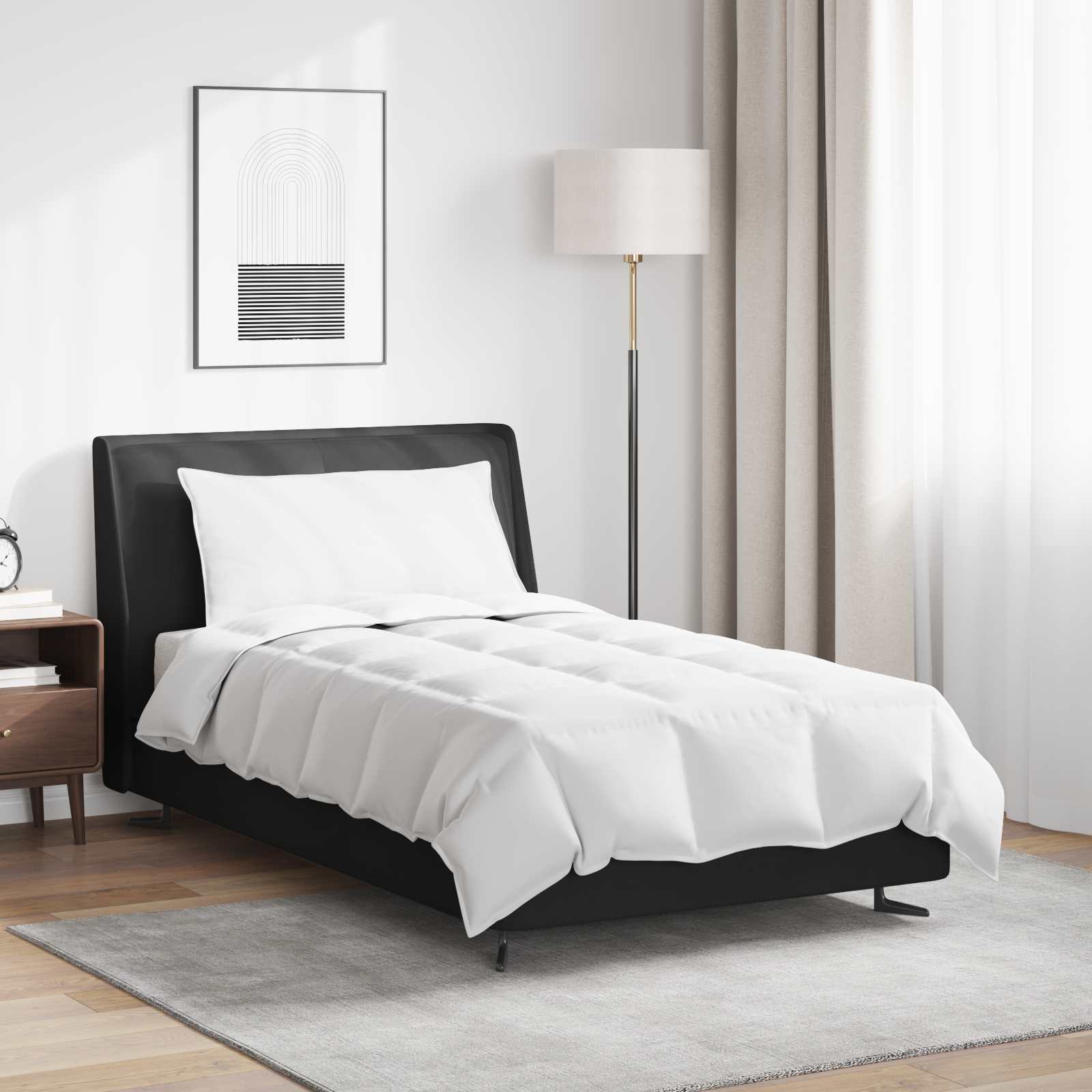 Duvet Estivo con cuscino 2 pcs Bianco Piuma d'anatra