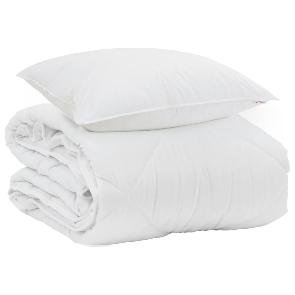 Duvet Estivo con cuscino 2 pcs Bianco Microfibra