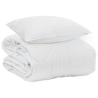 Duvet Estivo con cuscino 2 pcs Bianco Microfibra