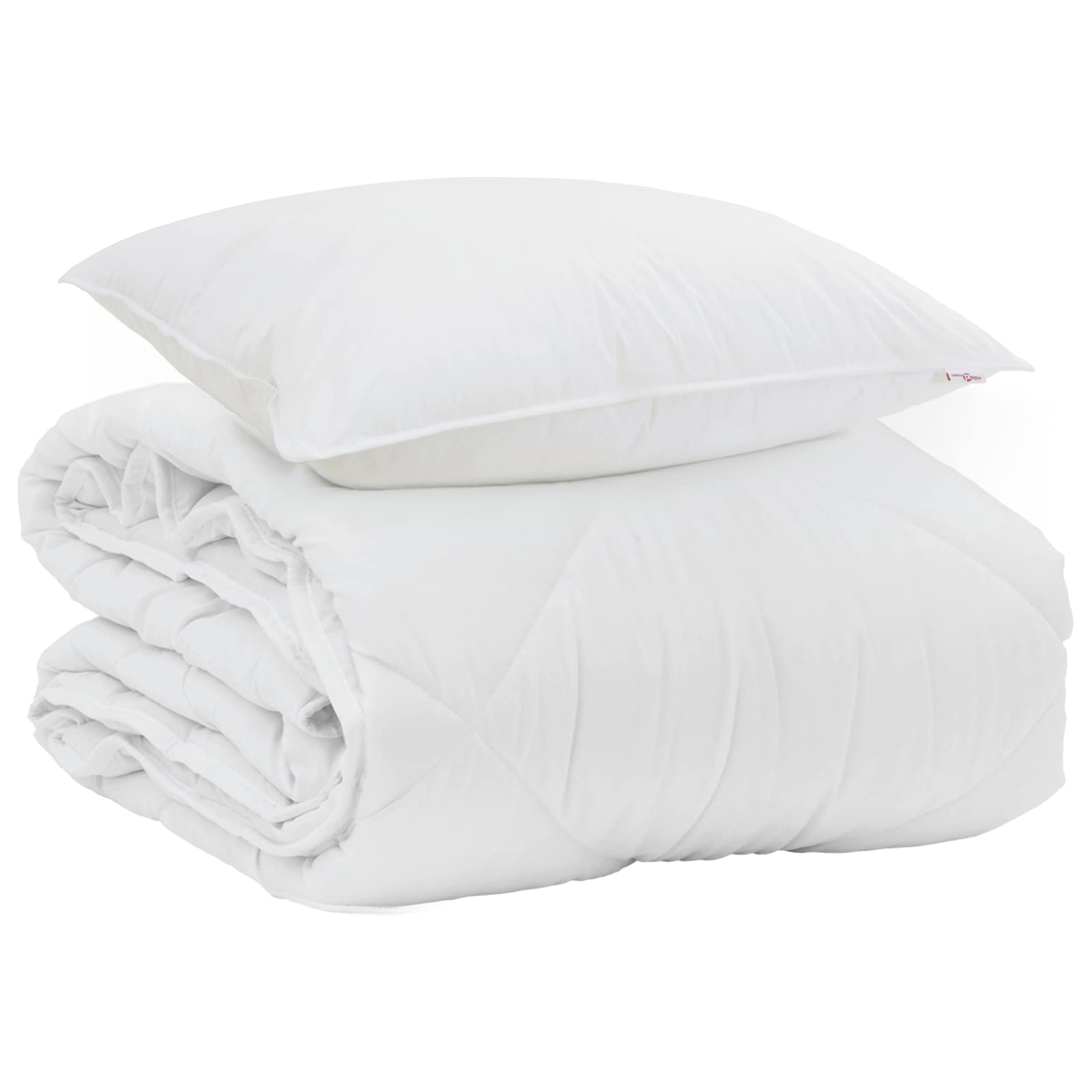 Duvet Estivo con cuscino 2 pcs Bianco Microfibra