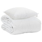 Duvet Estivo con cuscino 2 pcs Bianco Microfibra
