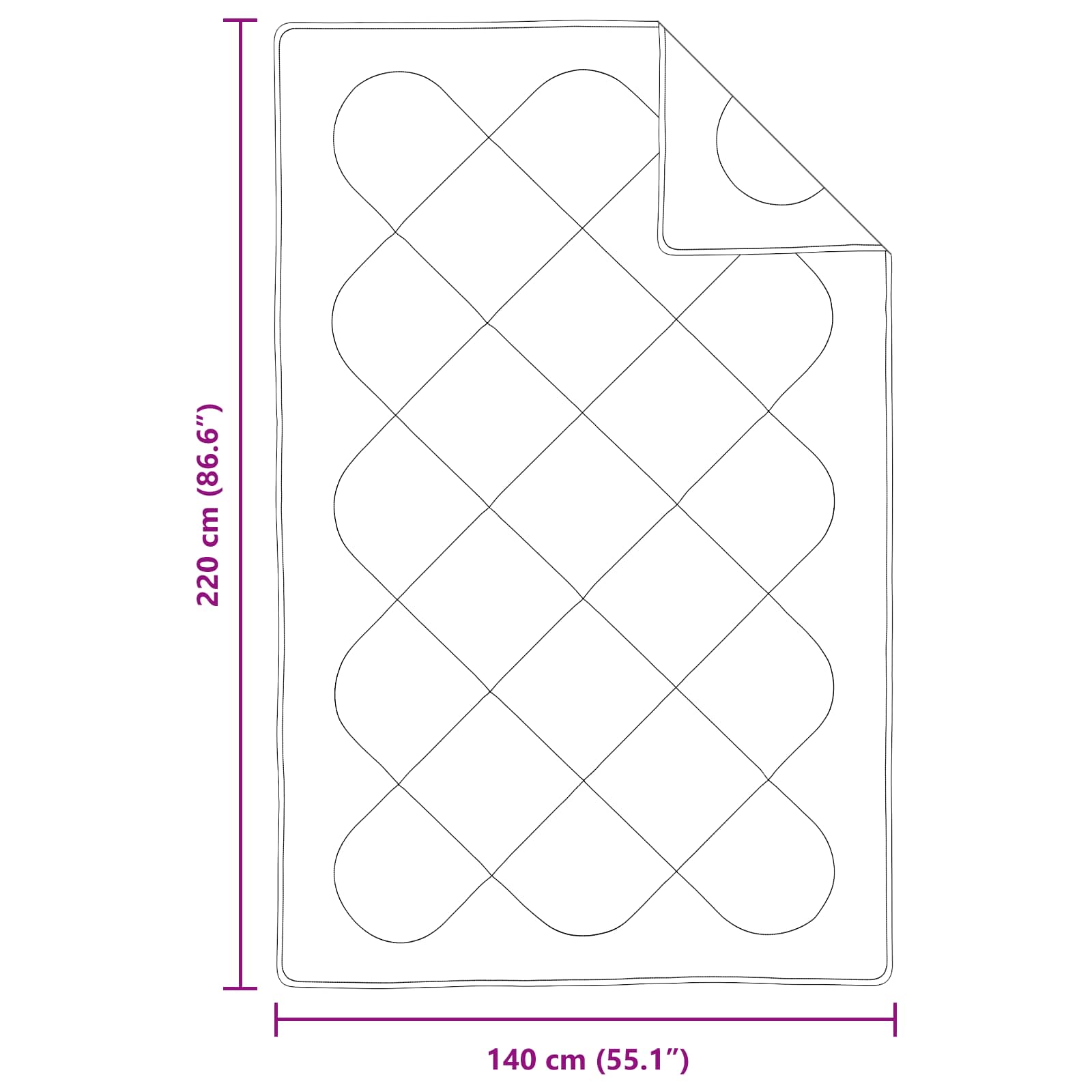 Duvet Estivo con cuscino 2 pcs Bianco Microfibra