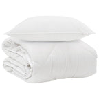 Duvet per Tutte le Stagioni con cuscino 2 pcs Bianco Microfibra