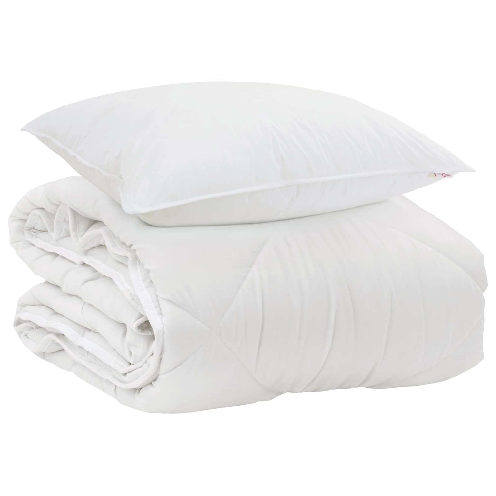 Duvet per Tutte le Stagioni con cuscino 2 pcs Bianco Microfibra