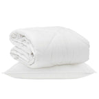 Duvet per Tutte le Stagioni con cuscino 2 pcs Bianco Microfibra