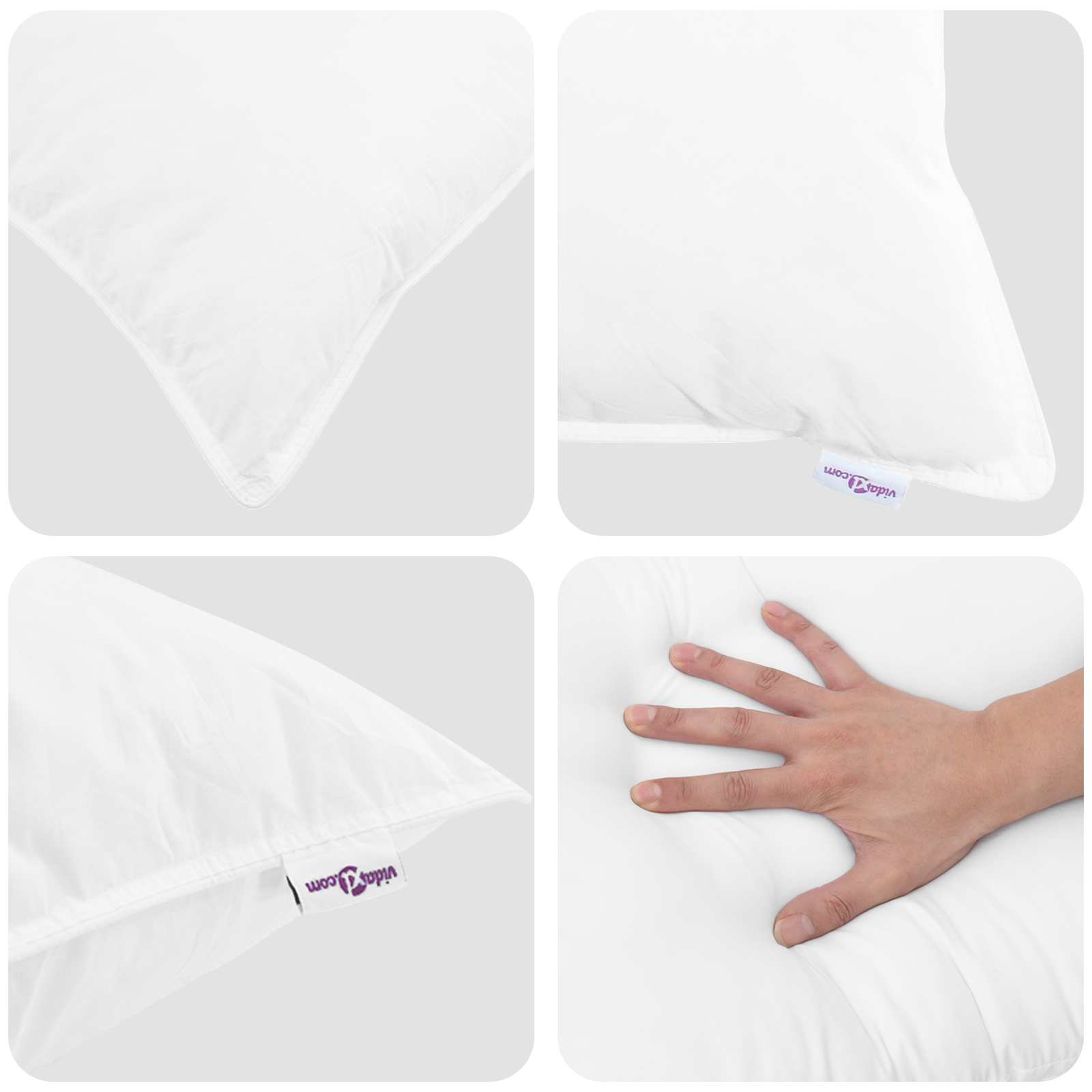 Duvet per Tutte le Stagioni con cuscino 2 pcs Bianco Microfibra