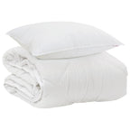 Duvet per Tutte le Stagioni con cuscino 2 pcs Bianco Microfibra
