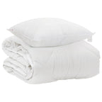 Duvet per Tutte le Stagioni con cuscino 2 pcs Bianco Microfibra