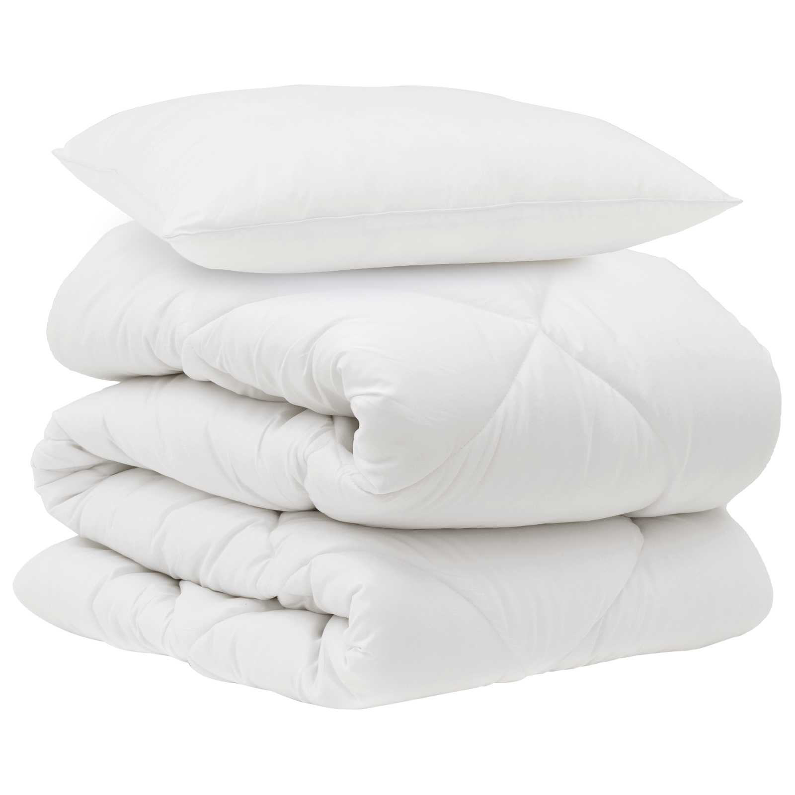Piumone con cuscino 2 pcs Bianco Microfibra