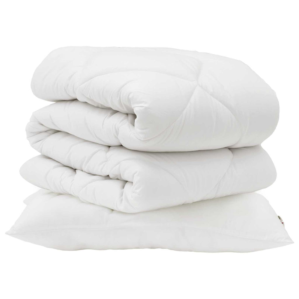 Piumone con cuscino 2 pcs Bianco Microfibra