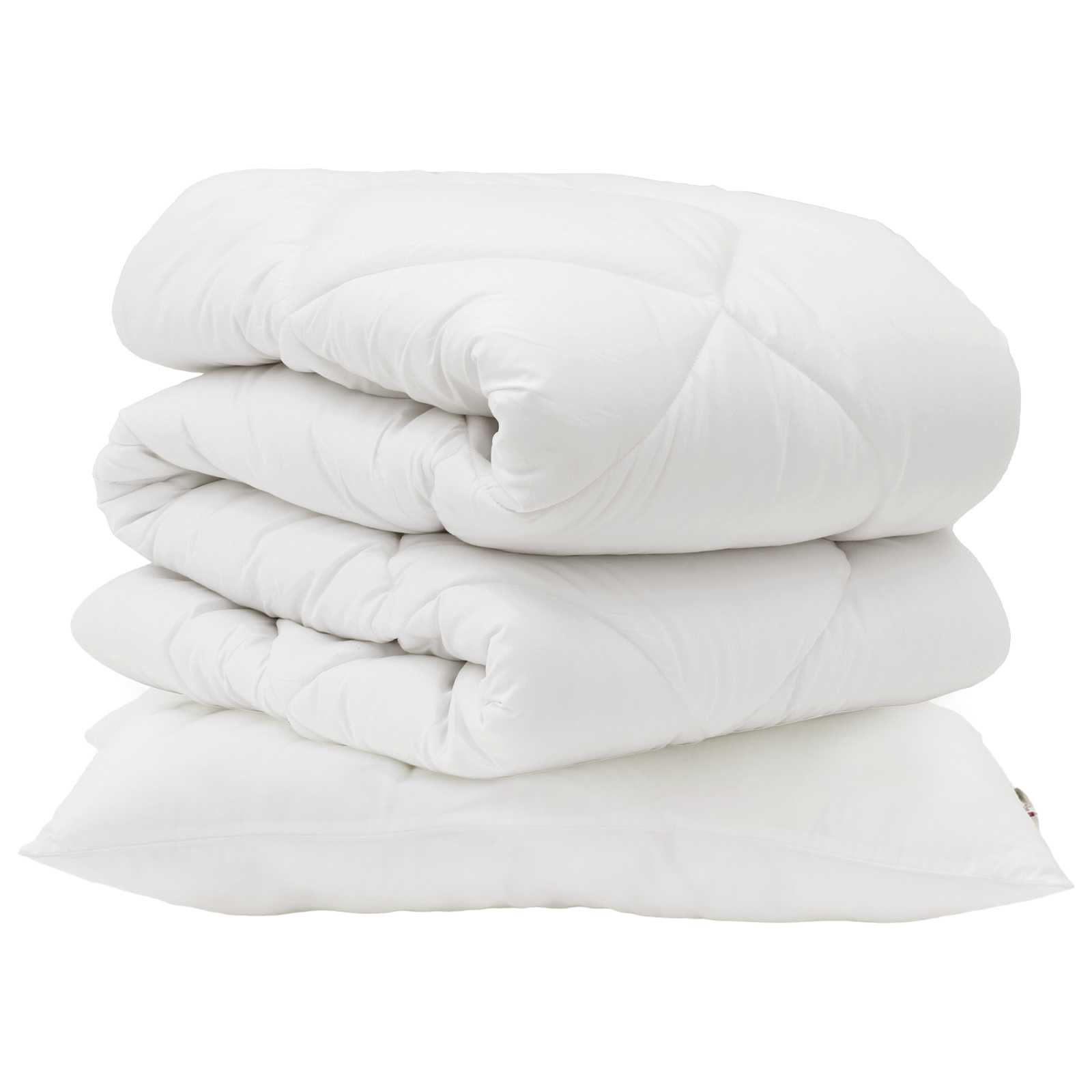 Piumone con cuscino 2 pcs Bianco Microfibra