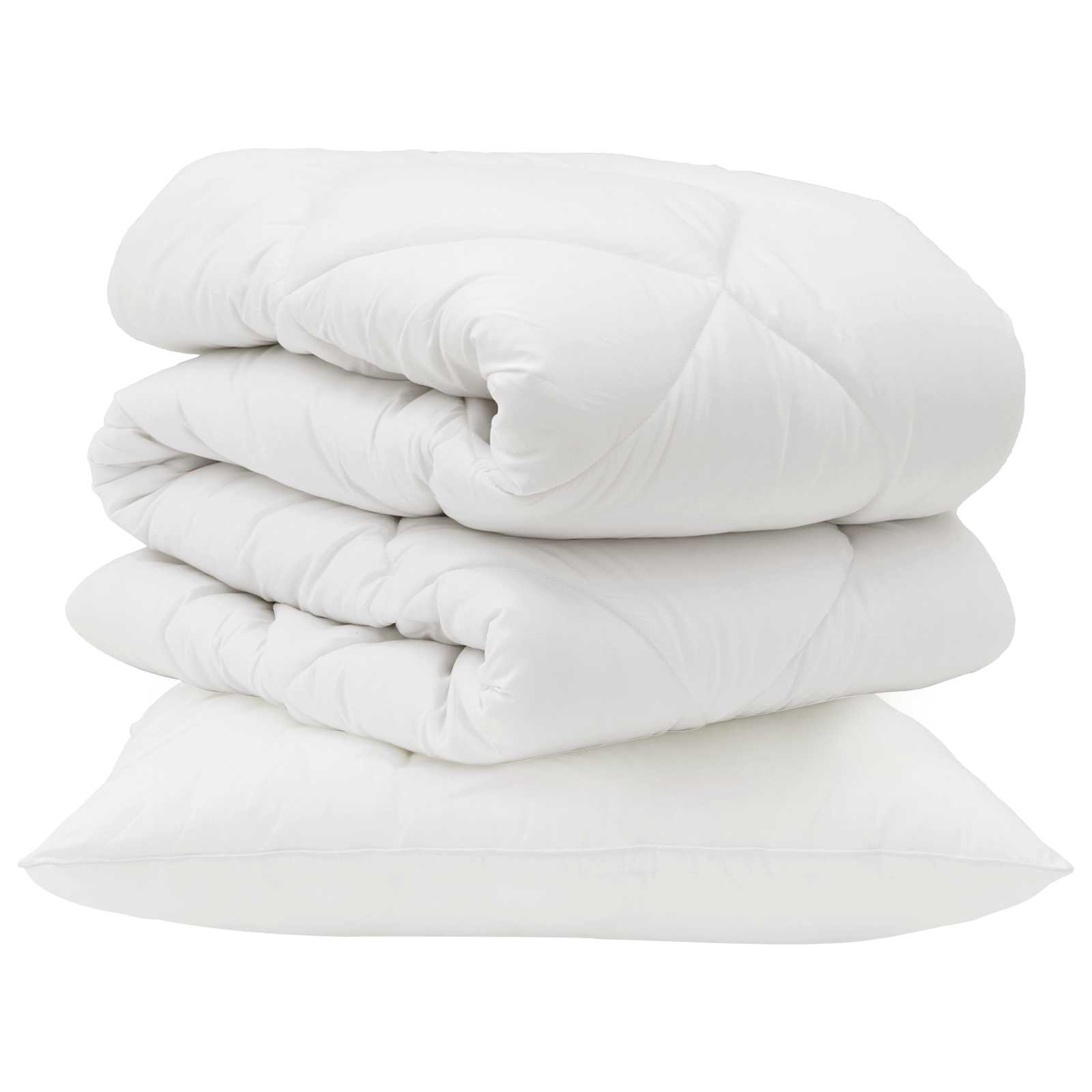 Piumone con cuscino 2 pcs Bianco Microfibra