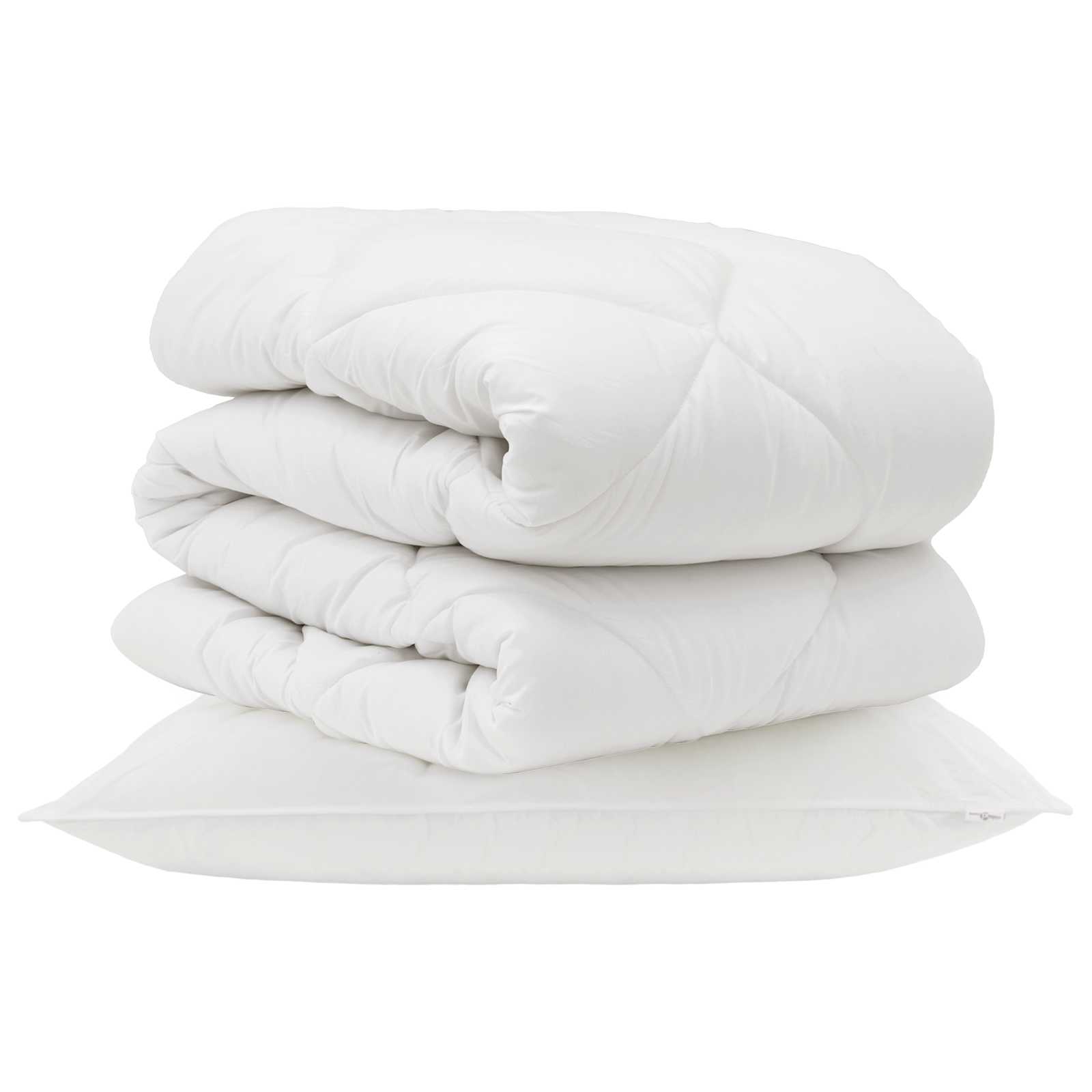 Piumone con cuscino 2 pcs Bianco Microfibra
