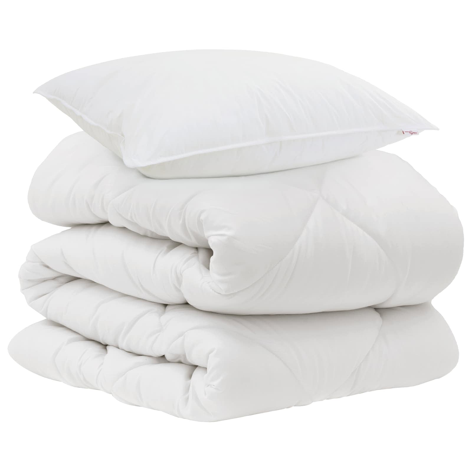 Piumone con cuscino 2 pcs Bianco Microfibra