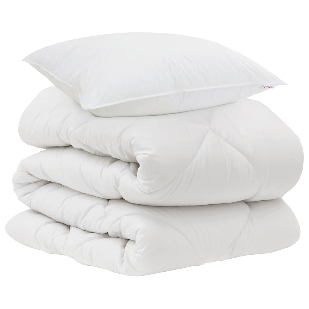 Piumone con cuscino 2 pcs Bianco Microfibra