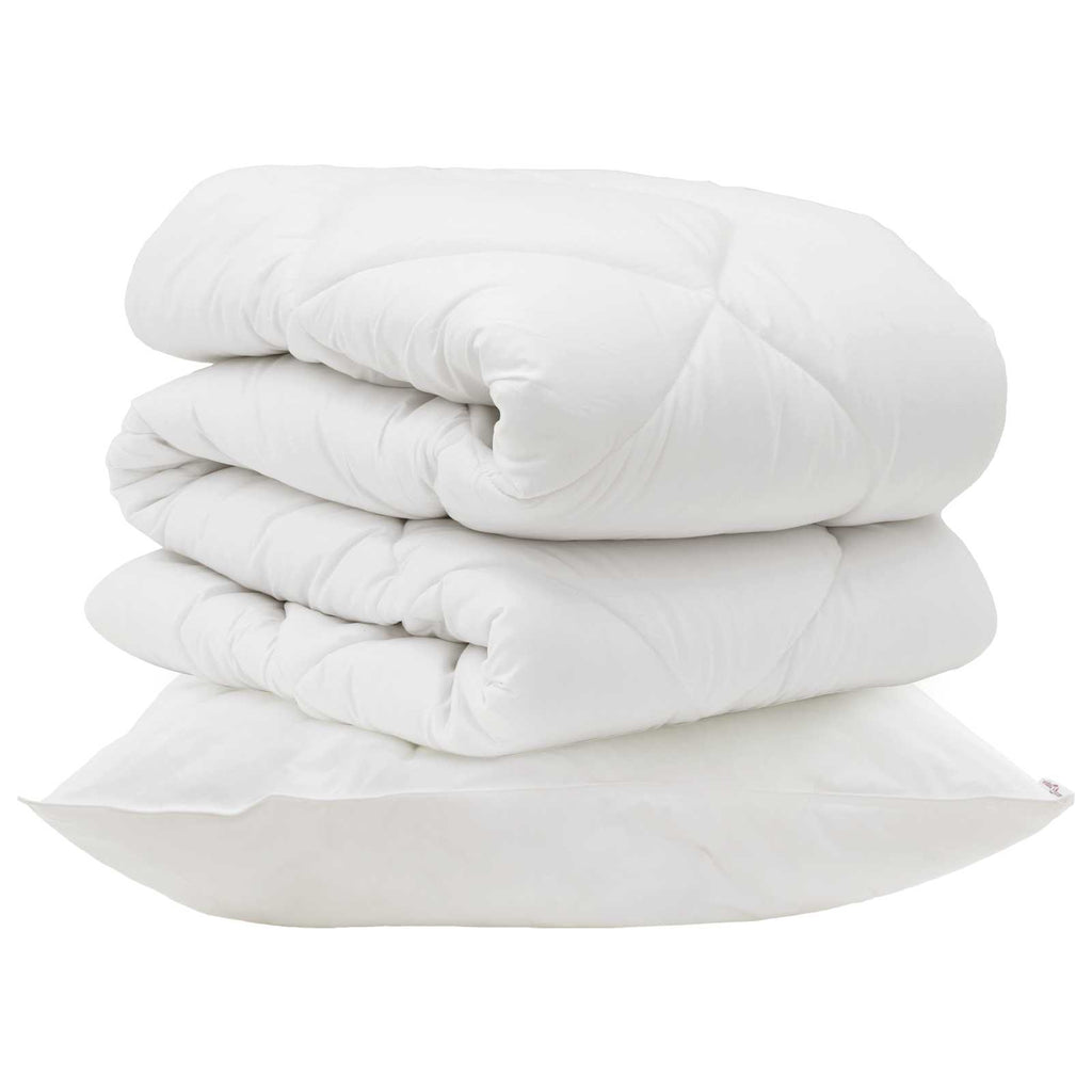 Piumone con cuscino 2 pcs Bianco Microfibra