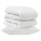 Piumone con cuscino 2 pcs Bianco Microfibra