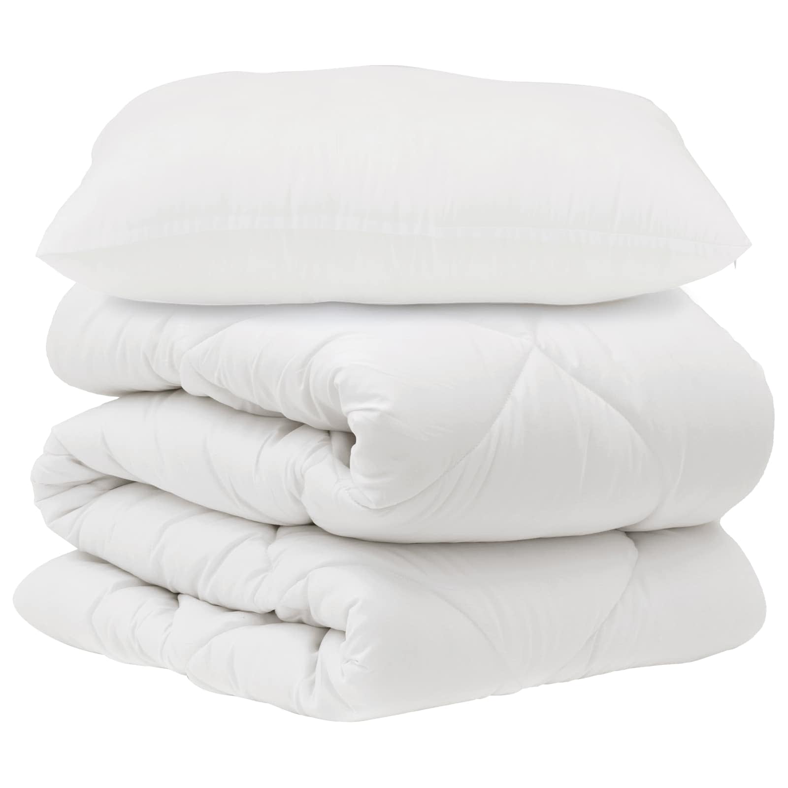 Set di Piumoni con cuscino 2 pcs Bianco Microfibra