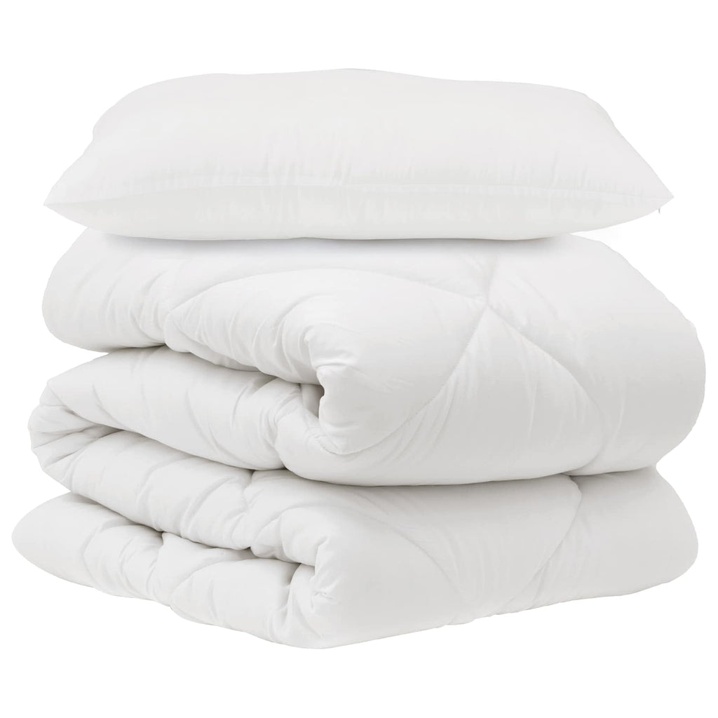 Set di Piumoni con cuscino 2 pcs Bianco Microfibra