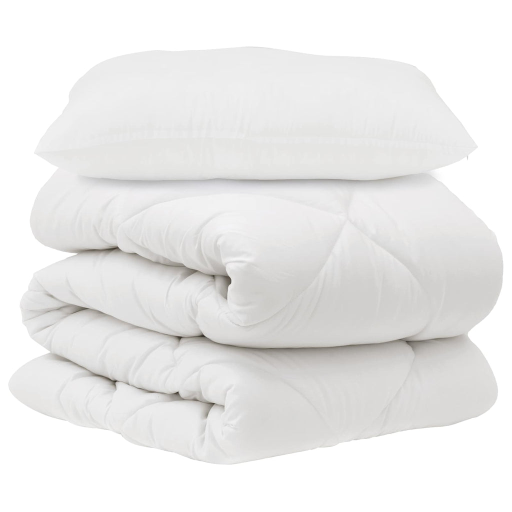 Set di Piumoni con cuscino 2 pcs Bianco Microfibra