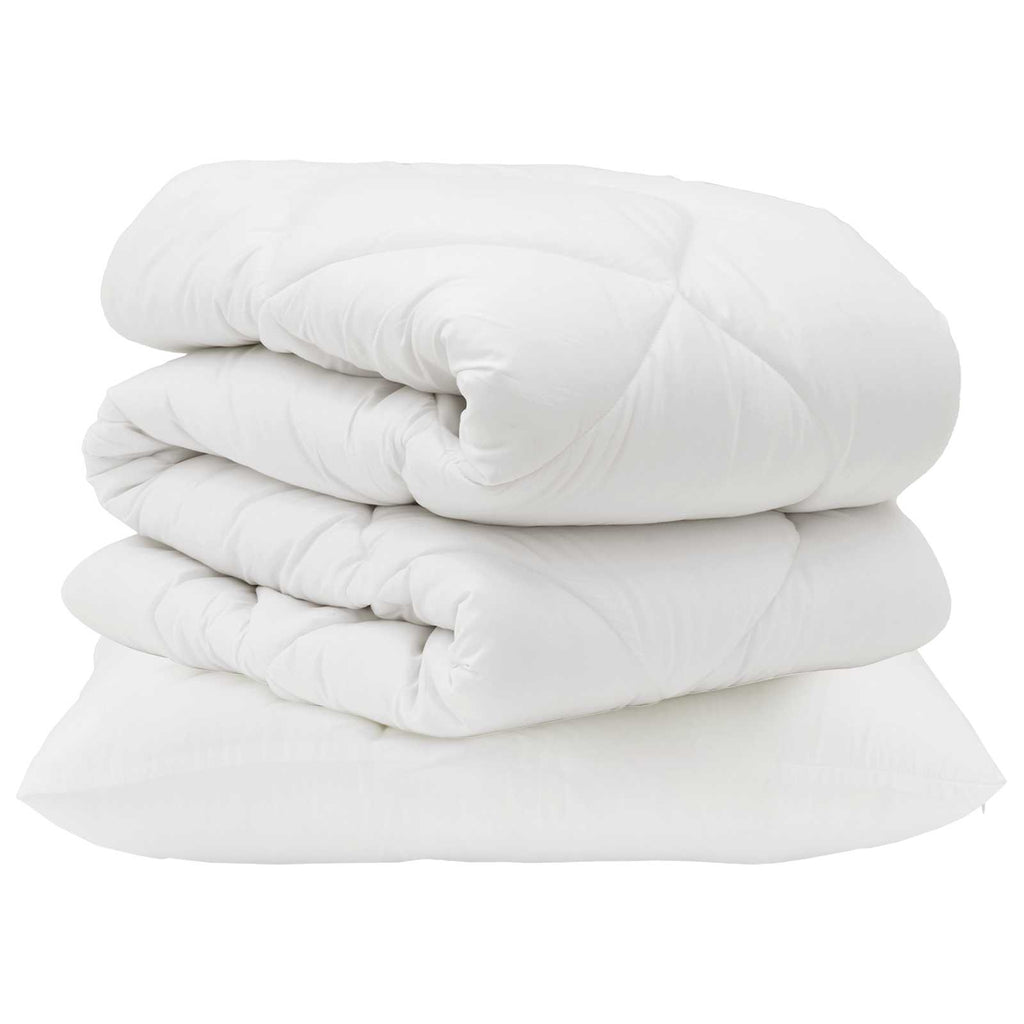 Set di Piumoni con cuscino 2 pcs Bianco Microfibra