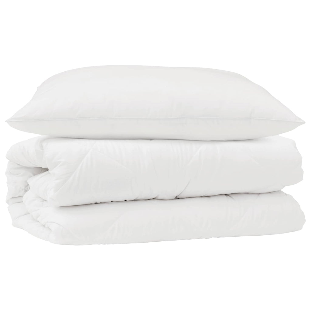 Set di Piumoni con cuscino 2 pcs Bianco Microfibra