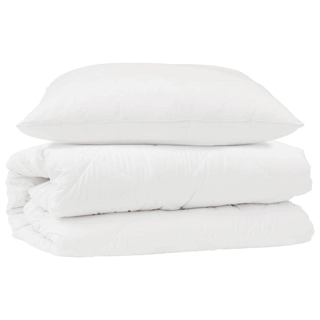 Set di Piumoni con cuscino 2 pcs Bianco Microfibra