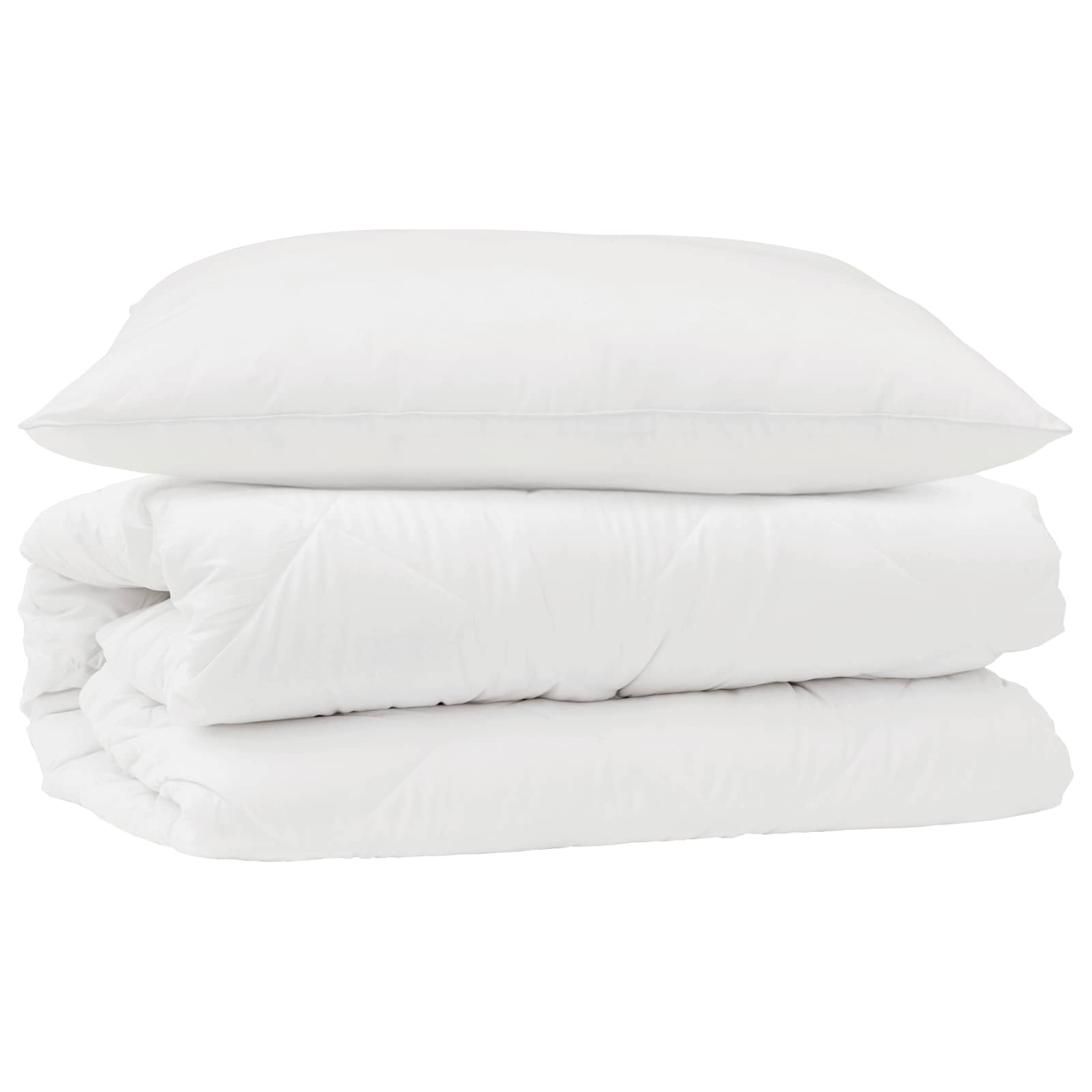 Set di Piumoni con cuscino 2 pcs Bianco Microfibra