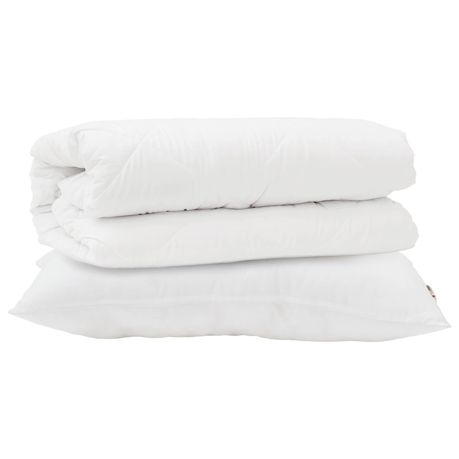 Set di Piumoni con cuscino 2 pcs Bianco Microfibra