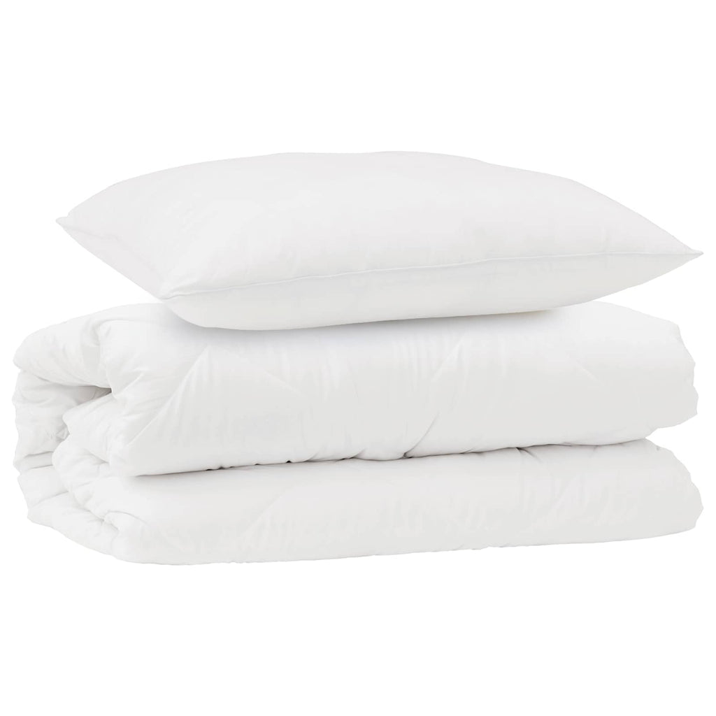 Set di Piumoni con cuscino 2 pcs Bianco Microfibra