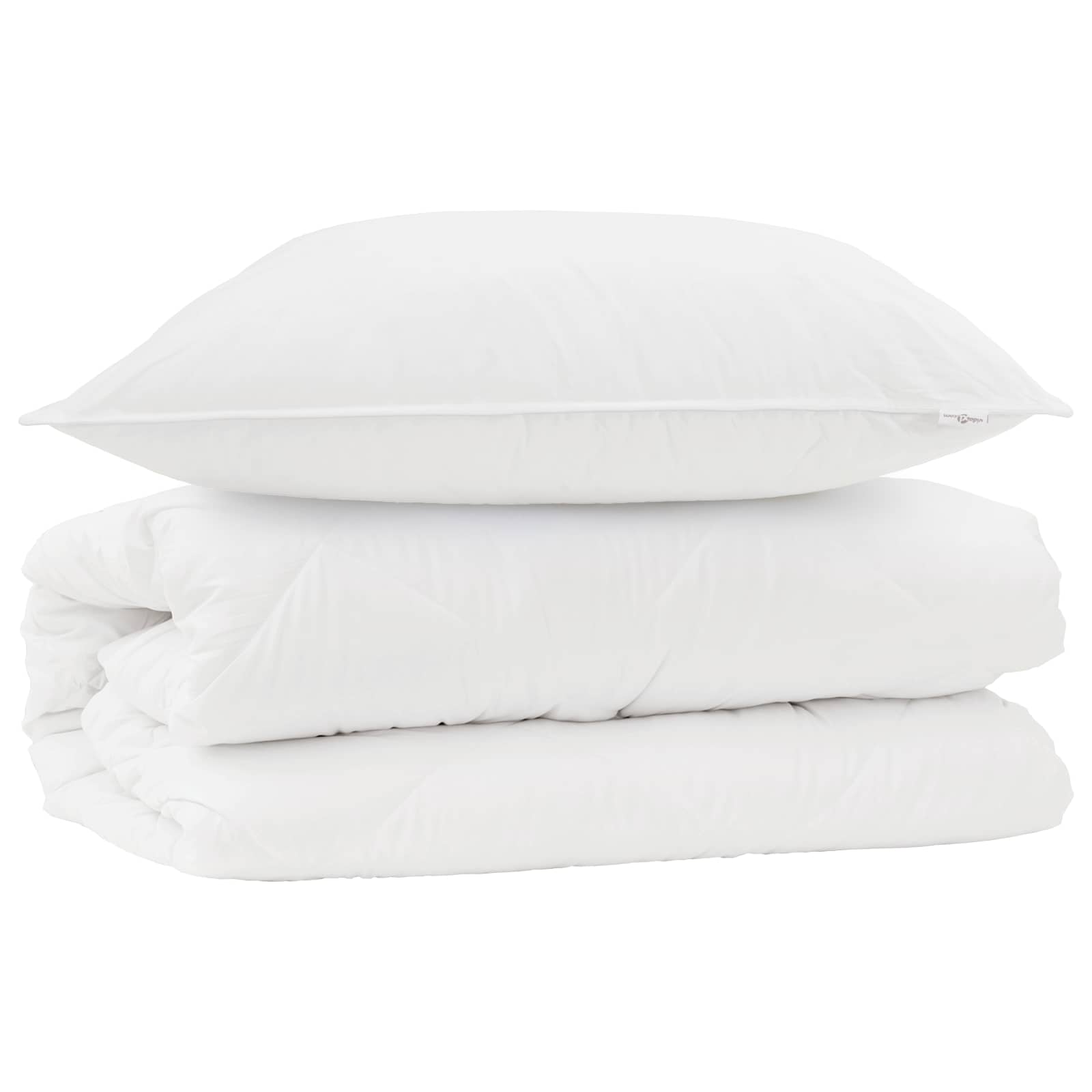 Set di Piumoni con cuscino 2 pcs Bianco Microfibra