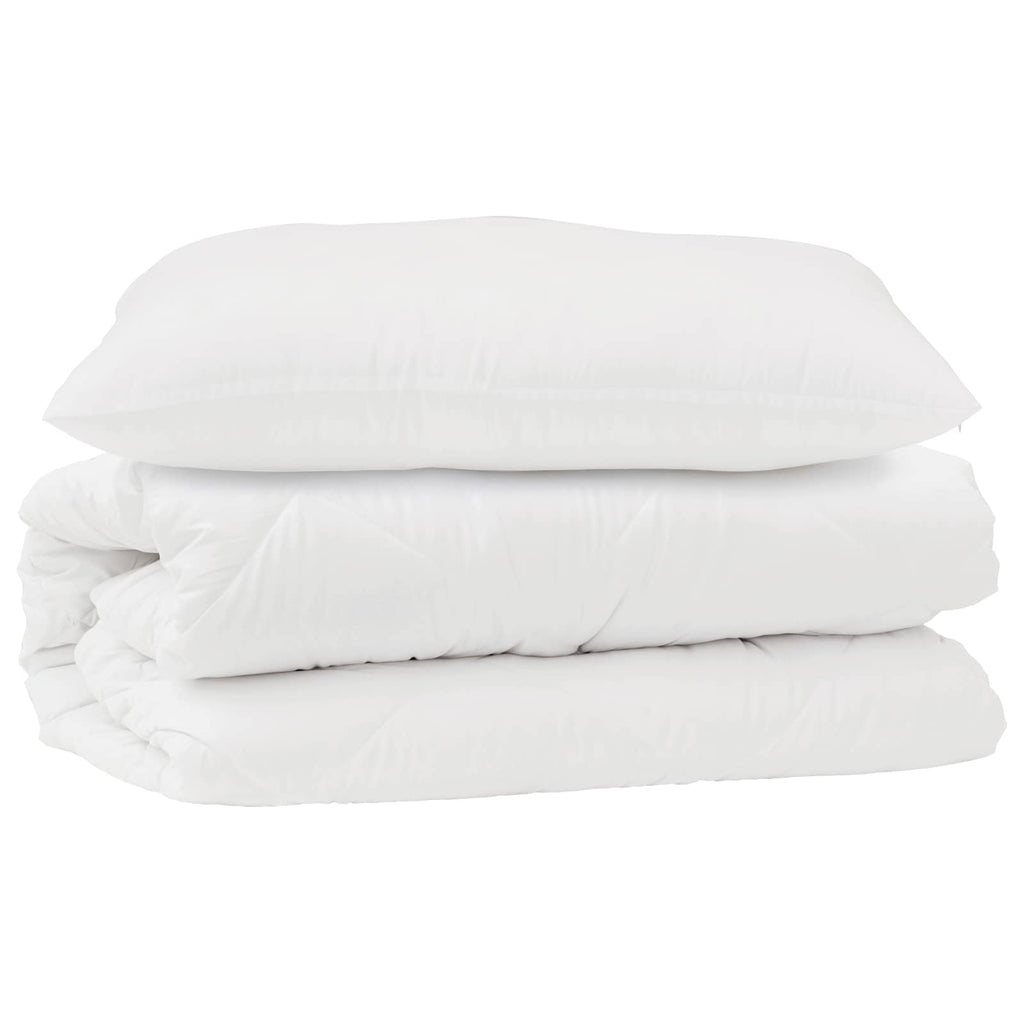 Set di Piumoni con cuscino 2 pcs Bianco Microfibra