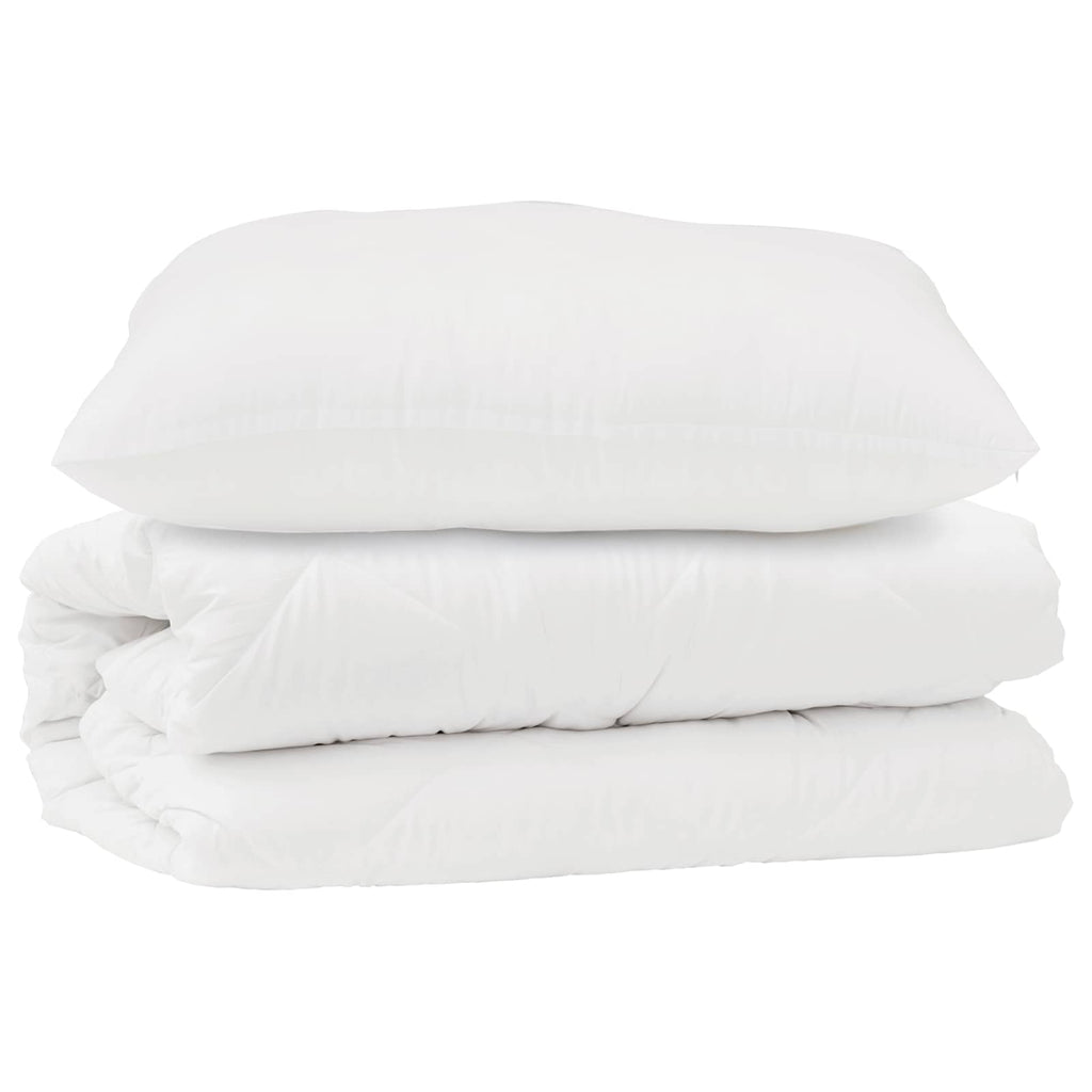 Set di Piumoni con cuscino 2 pcs Bianco Microfibra
