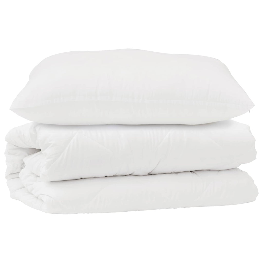 Set di Piumoni con cuscino 2 pcs Bianco Microfibra