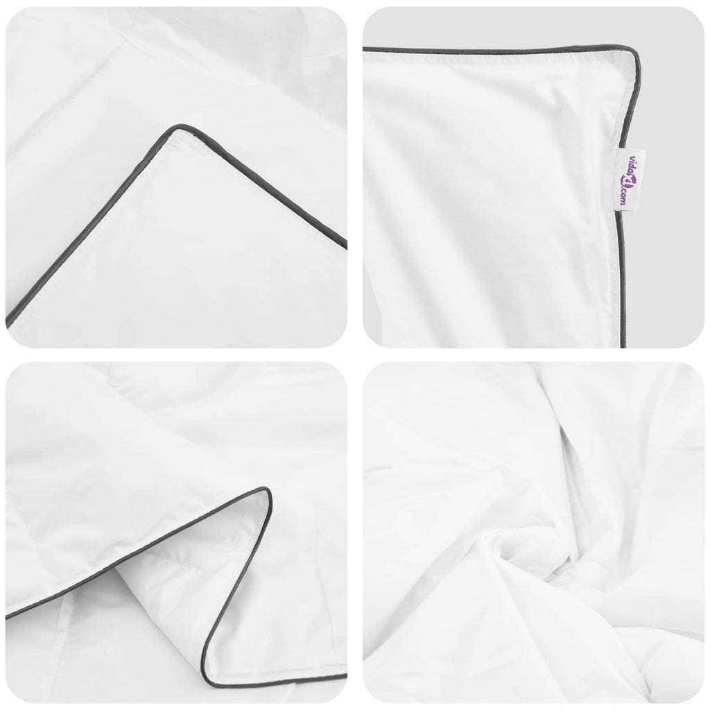 Duvet Invernale con cuscino 3 pcs Bianco Piuma d'anatra
