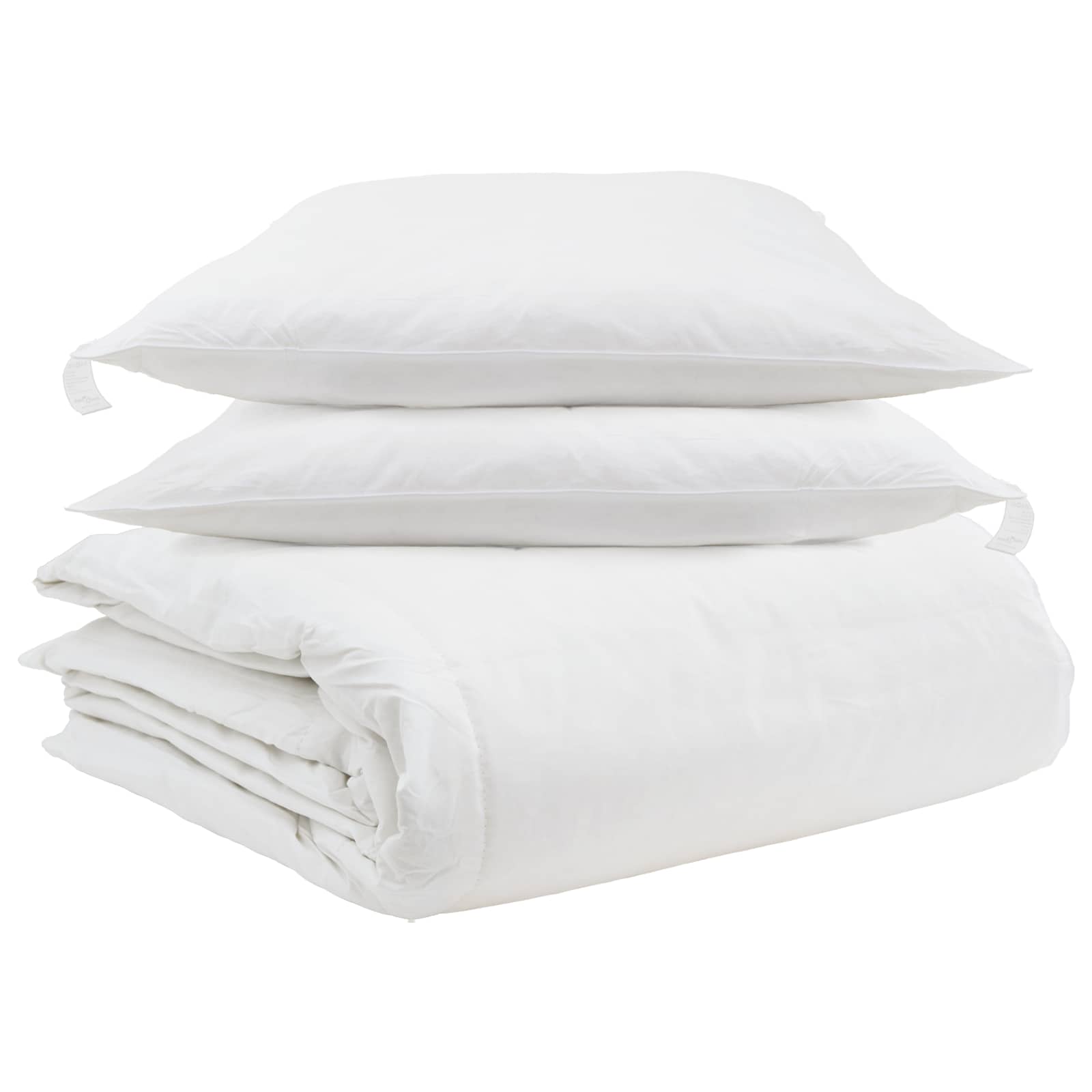 Set di Piumoni con cuscino 3 pcs Bianco Piuma d'anatra
