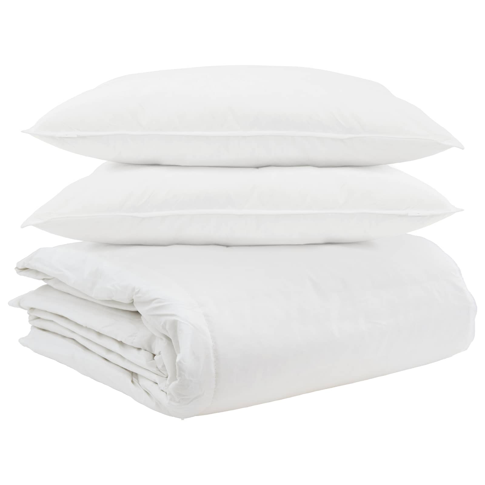 Set di Piumoni con cuscino 3 pcs Bianco Piuma d'anatra
